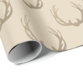 Tan Stag Deer Antler Rack Wrapping Paper Cadeaupapier (Rol Hoek)
