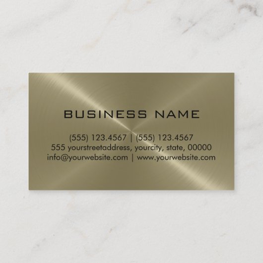 Tan Stainless Steel Metal Visitekaartje (Achterkant)