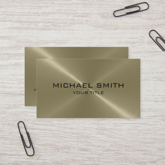 Tan Stainless Steel Metal Visitekaartje (Voorkant / Achterkant in situ)