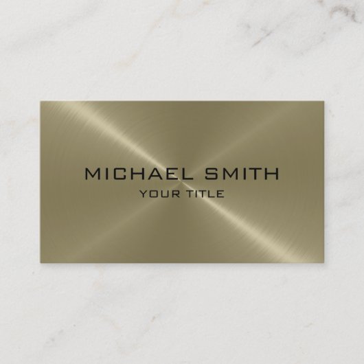 Tan Stainless Steel Metal Visitekaartje (Voorkant)