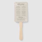 Tan Starfish Beach Wedding Program Fan Handwaaier (Achterkant)