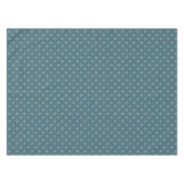 Tan Sterren op Blauw Atoom Mid Century Patroon Tafelkleed (Voorkant (Horizontaal))