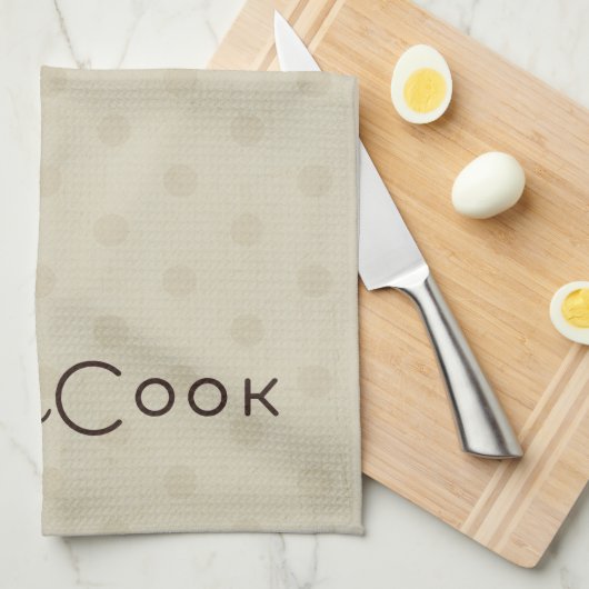 Tan Stippen Kus de Cook Kitchen Towel Theedoek (Quarter Fold)