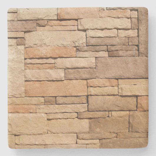 Tan Stone Textured Wall, Square onderzetter (Voorkant)