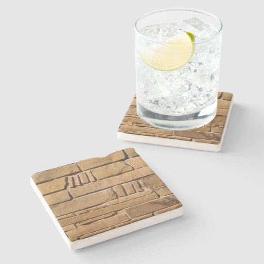 Tan Stone Textured Wall, Square onderzetter (Zijkant)