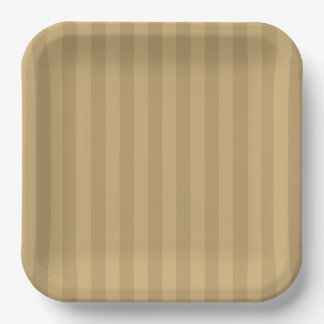 Tan Striped Paper Plates - 9in Salty Bark Club Papieren Bordje