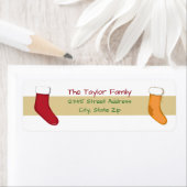 Tan Stripes Stocking - Retouradreslabel Etiket (Insitu)