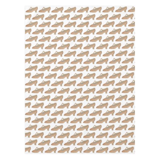 Tan T-Strap tekenschoen dans musical theater Tafelkleed (Voorkant)