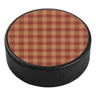 Tan Tartan Hockey Puck
