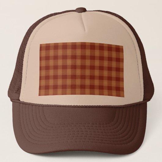 Tan Tartan Trucker Hat Pet (Voorkant)