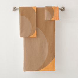 Tan/Taupe/Tangerine Abstract Bad Handdoek