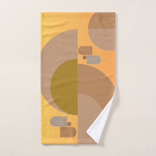 Tan/Taupe/Tangerine Abstract Bad Handdoek (Handdoek)