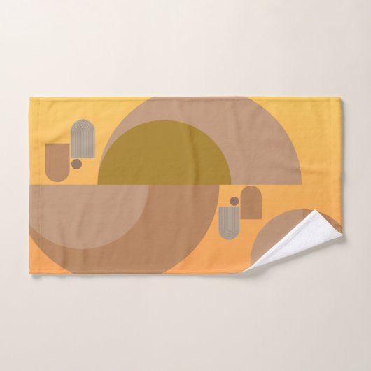 Tan/Taupe/Tangerine Abstract Bad Handdoek (Handdoek)