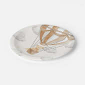 Tan Teddy Bear Hete Luchtballon Papieren Bordje (Gekanteld)