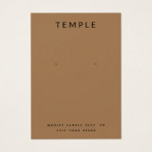 Tan Terracotta Add Logo Earning Display Card Visitekaartje (Voorkant)