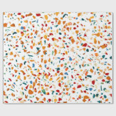 Tan Terrazzo | Eclectische Quirky Confetti Paintin Cadeaupapier (Vlak)