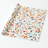 Tan Terrazzo | Eclectische Quirky Confetti Paintin Cadeaupapier (Uitgerold)