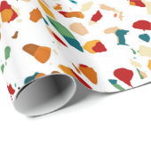 Tan Terrazzo | Eclectische Quirky Confetti Paintin Cadeaupapier (Rol Hoek)