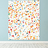 Tan Terrazzo | Eclectische Quirky Confetti Paintin Canvas Afdruk (Insitu (Houten vloer))