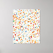 Tan Terrazzo | Eclectische Quirky Confetti Paintin Canvas Afdruk (Voorkant)