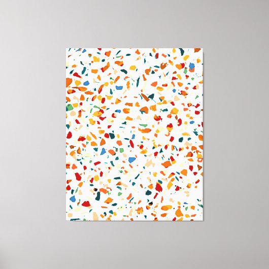 Tan Terrazzo | Eclectische Quirky Confetti Paintin Canvas Afdruk (Voorkant)
