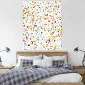 Tan Terrazzo | Eclectische Quirky Confetti Paintin Canvas Afdruk (Insitu (Slaapkamer))