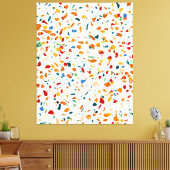 Tan Terrazzo | Eclectische Quirky Confetti Paintin Canvas Afdruk (Insitu (Woonkamer))