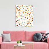 Tan Terrazzo | Eclectische Quirky Confetti Paintin Canvas Afdruk (Insitu (Woonkamer))