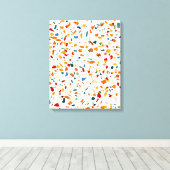Tan Terrazzo | Eclectische Quirky Confetti Paintin Canvas Afdruk (Insitu (Houten vloer))