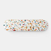 Tan Terrazzo | Eclectische Quirky Confetti Paintin Persoonlijk Skateboard (Horizontaal)