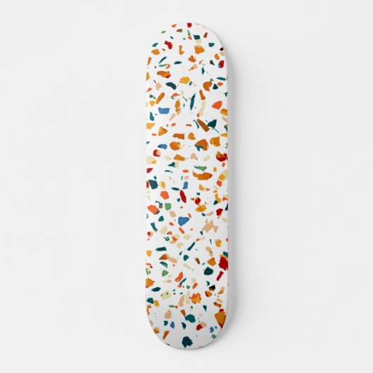 Tan Terrazzo | Eclectische Quirky Confetti Paintin Persoonlijk Skateboard (Voorkant)