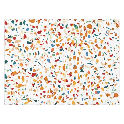 Tan Terrazzo | Eclectische Quirky Confetti Paintin Tafelkleed (Voorkant (Horizontaal))