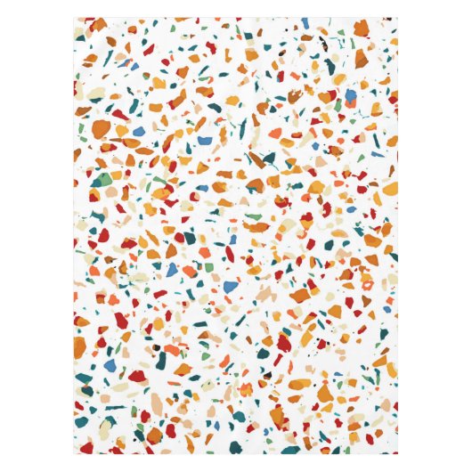 Tan Terrazzo | Eclectische Quirky Confetti Paintin Tafelkleed (Voorkant)