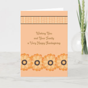 Tan Thanksgiving Kaart met bloemen