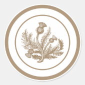 Tan Thistle Ronde Sticker (Voorkant)