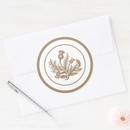 Tan Thistle Ronde Sticker (Envelop)