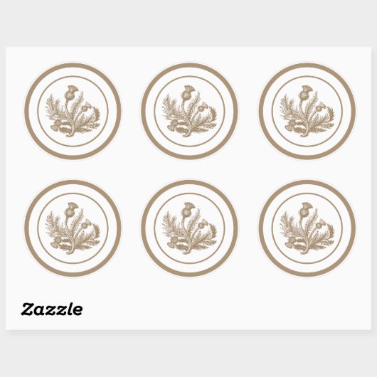Tan Thistle Ronde Sticker (Vel)