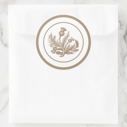 Tan Thistle Ronde Sticker (Tas)