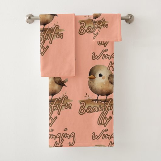 Tan Tiny Gentle Sketch Bad Handdoek (Insitu)