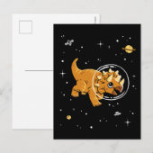Tan Triceratops dinos in de ruimte Briefkaart (Voorkant / Achterkant)