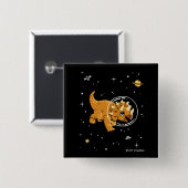 Tan Triceratops dinos in de ruimte Vierkante Button 5,1 Cm (Voorkant /achterkant)