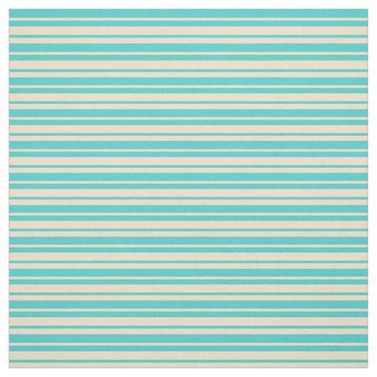 Tan & Turquoise Striped Pattern Stof (Swatch)