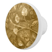 Tan Undulding Leaves uit de raspberry struik knob Keramische Knop (Rechts)
