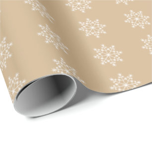 Tan van het Ontwerp van Kerstmis van de sneeuwvlok Cadeaupapier