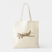 Tan Vliegtuigontwerp Tote Bag (Achterkant)