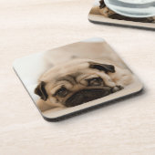Tan Vrouw Pug Bier Onderzetter (Linkerzijde)