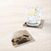 Tan Vrouw Pug Kartonnen Onderzetters (Insitu)