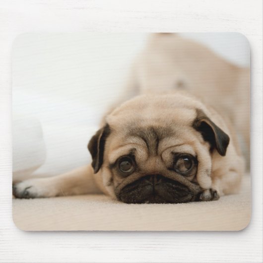 Tan Vrouw Pug Muismat (Voorkant)
