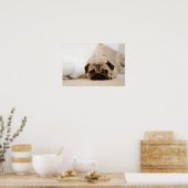 Tan Vrouw Pug Poster (Keuken)
