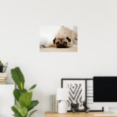 Tan Vrouw Pug Poster (Thuiskantoor)